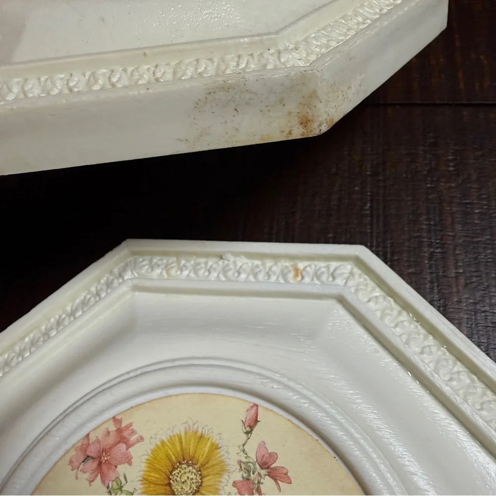 Set 2 Burwood Homco Vintage‎ Floral Wall Art Hanging Cottagecore MCM Plastic 70s